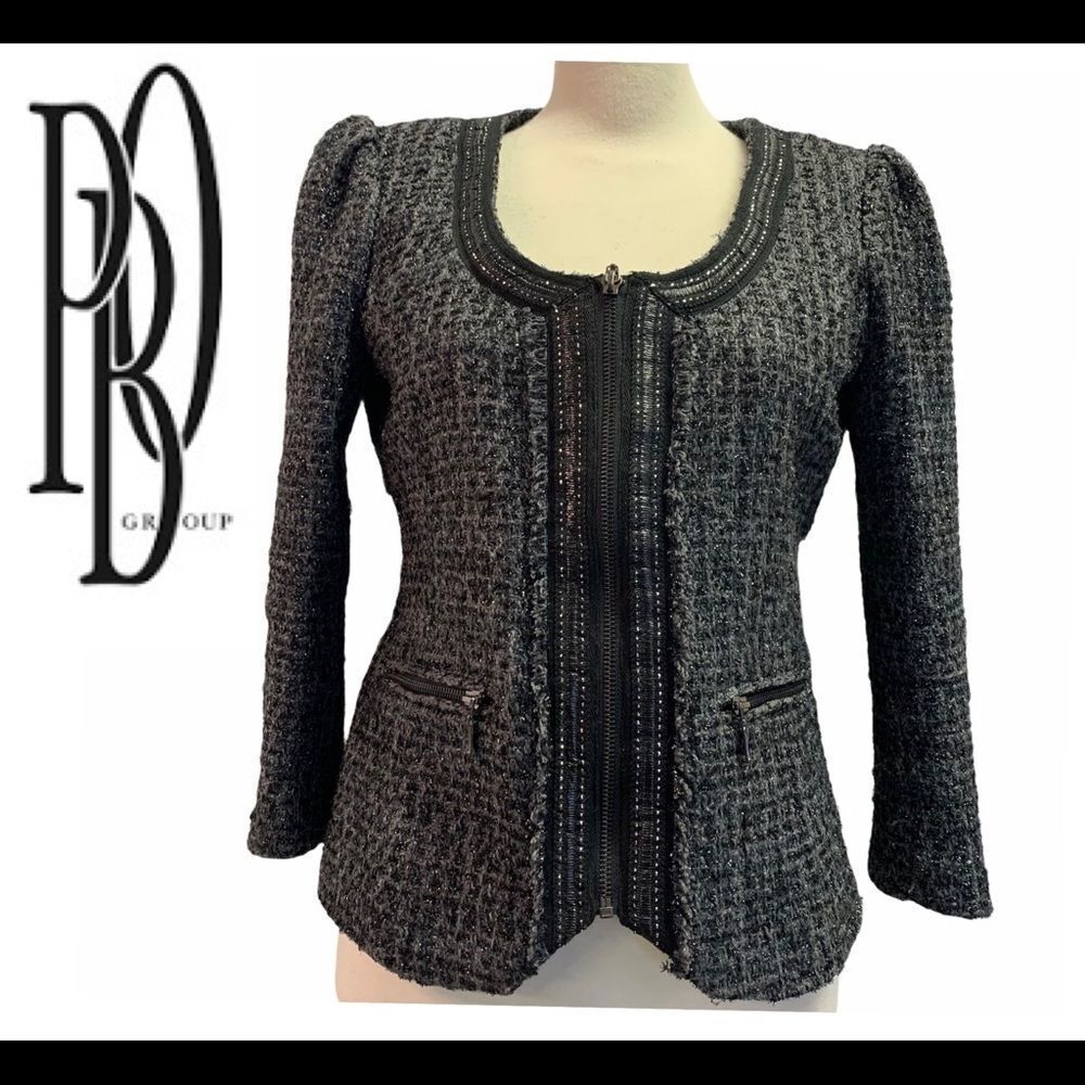 𝅺PHILOSOPHY blues original black gray tweed blazer jacket